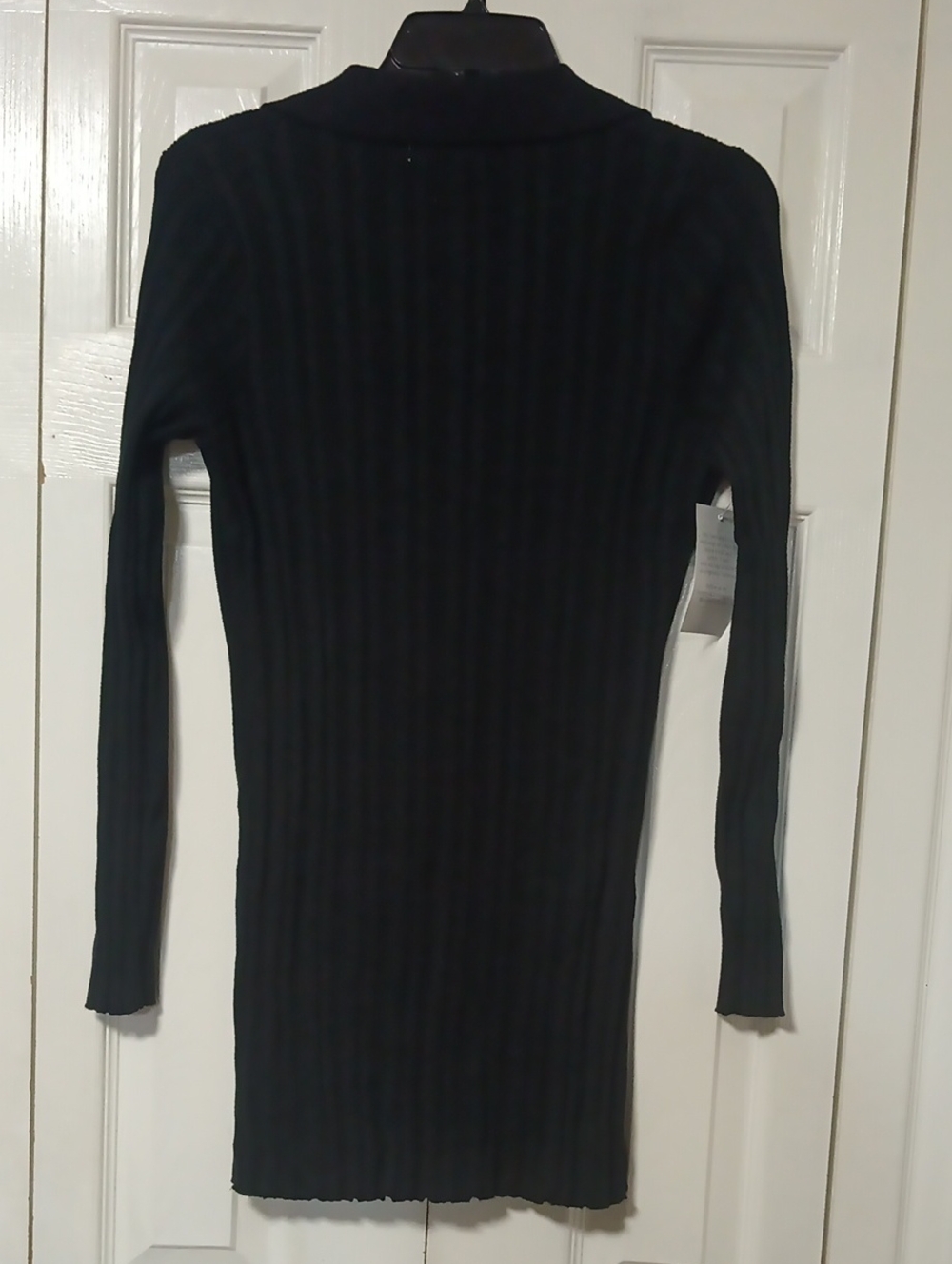 Lush Black Ribbed Button Front Cardigan - Picture 4 of 7